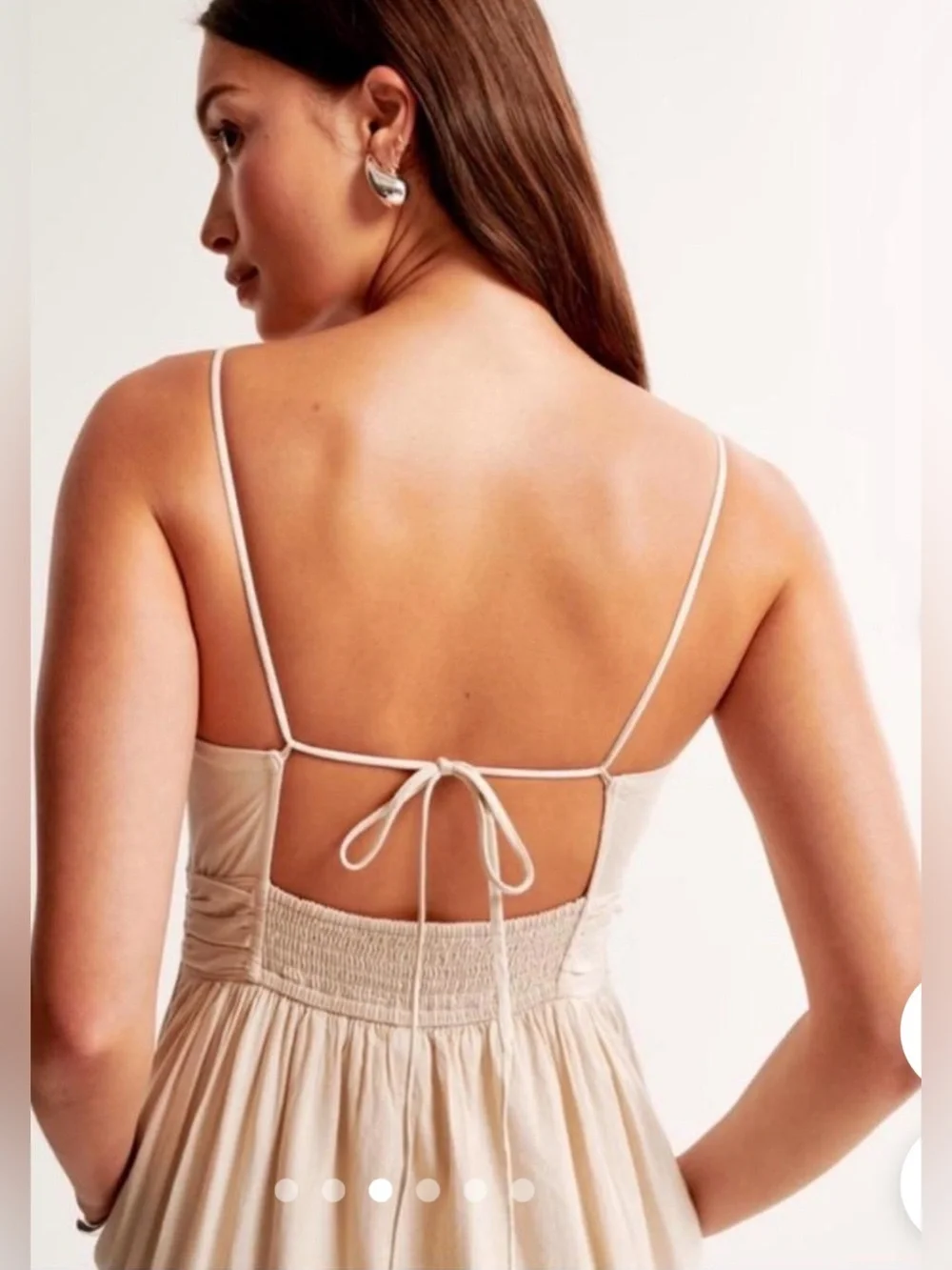 Abercrombie & Fitch cream maxi dress w/   black floral embroidery